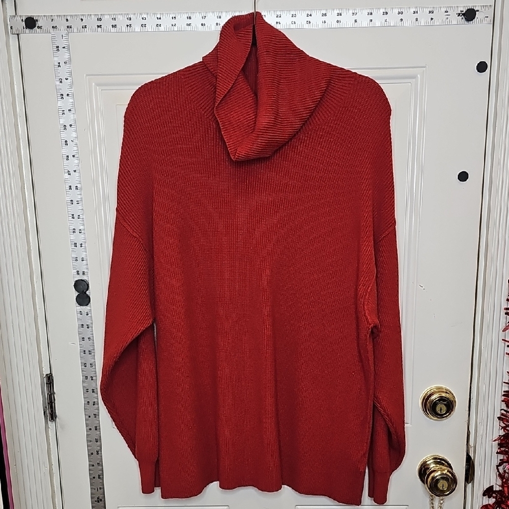 Free People Vibrant Red Knit SweaterKnit, Sweater, Warm, Cozy, Baggy, Oversized,